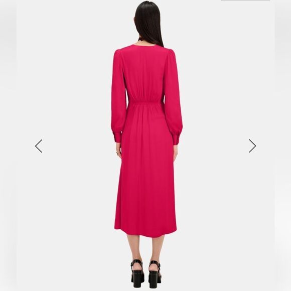 $415 The Kooples LONG RED DRESS WITH BOW NWT - Picture 2 of 11